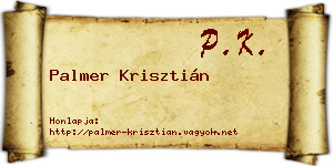 Palmer Krisztián névjegykártya