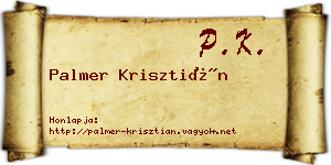 Palmer Krisztián névjegykártya